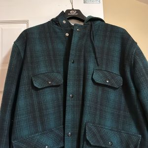 Johnson Woolen Mills Quilted Wool Hunting Jacket with Hood